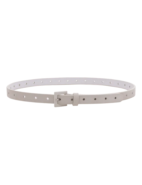 Cara Classic Italian Belt - Vintage White