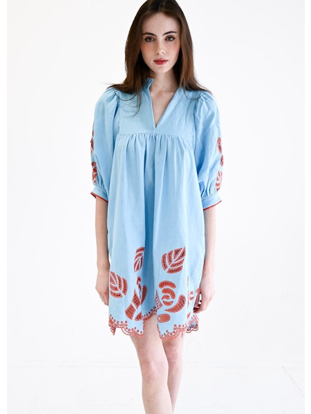 High Neck Dress Blue