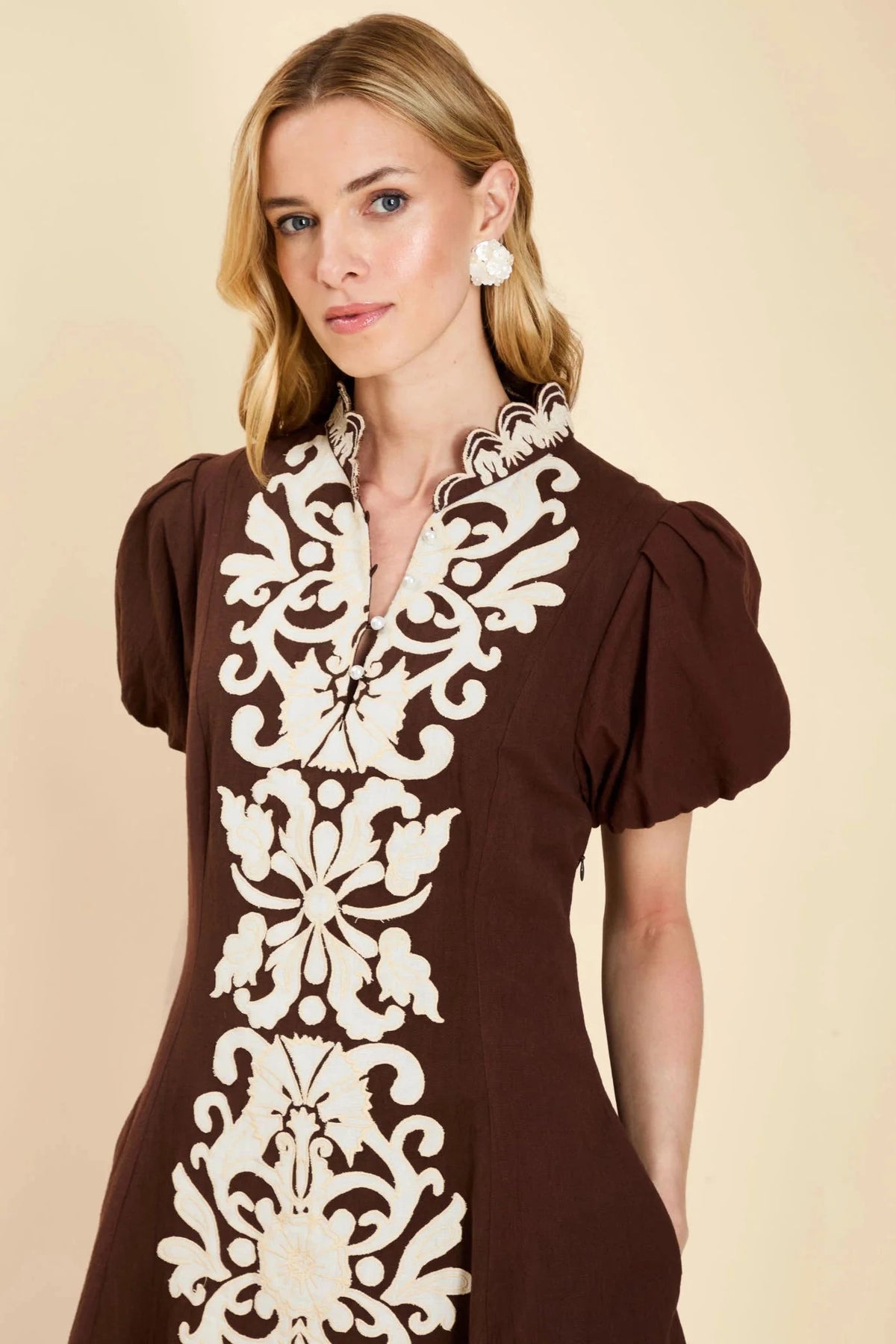 Flavia Mini Dress -  CIOCCOLATO BROWN