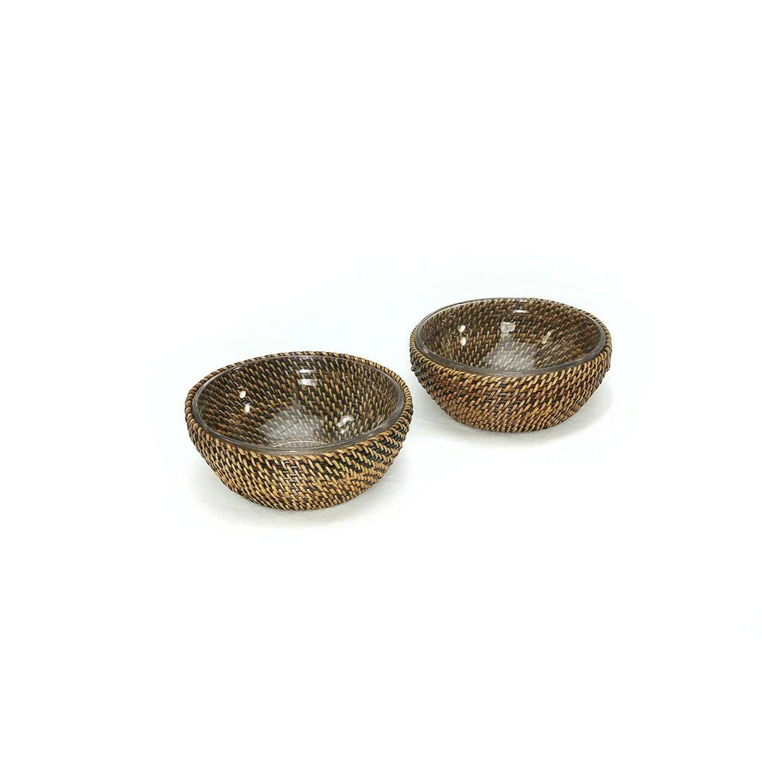 BMH - Wicker Dip Bowl w/Glass (2)