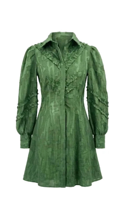 Grenadine Short Dress - Moss