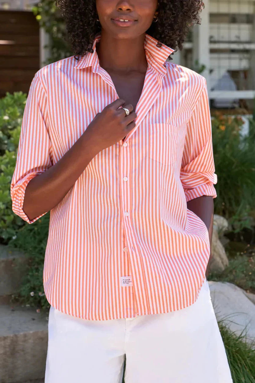 Silvio Button-Up - Peach Stripe