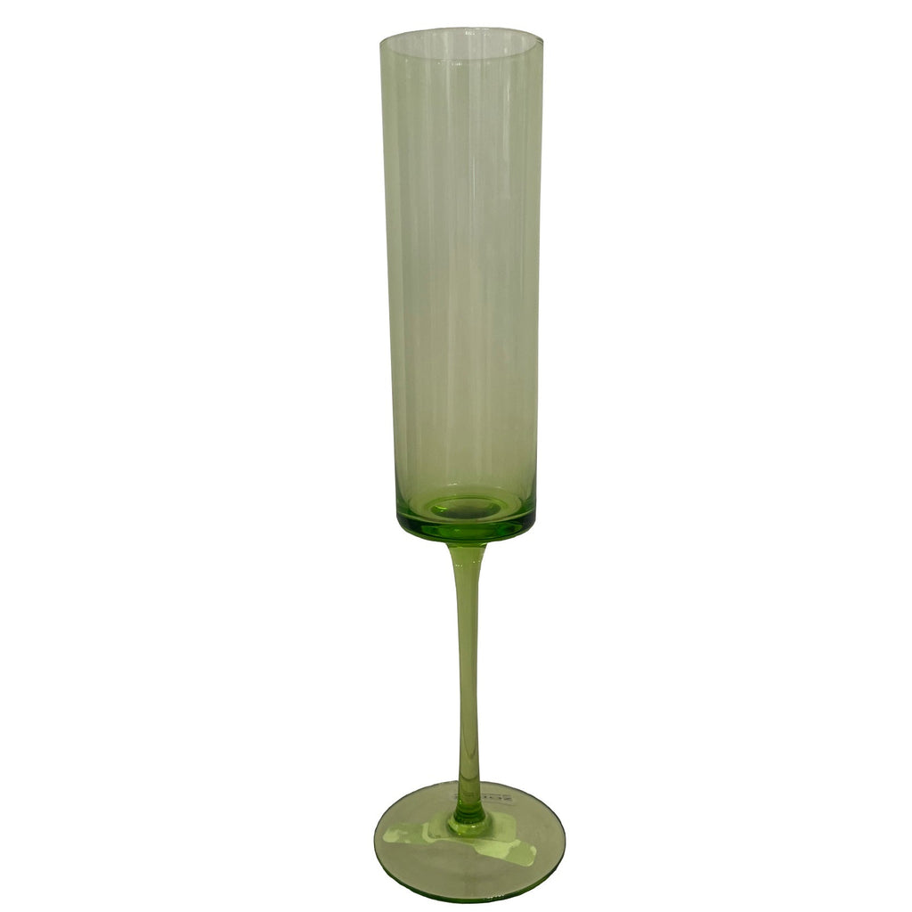 BMH - Green Champagne Flutes Pair