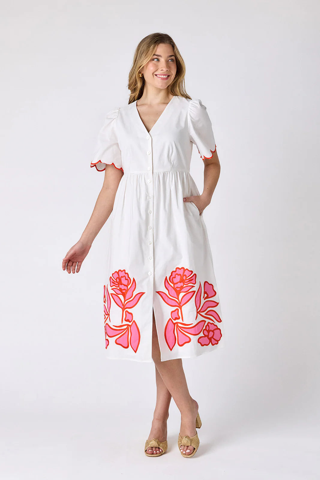 Luca Dress - Ivory w/Emb