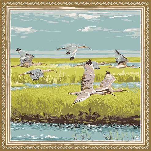Chartreuse Marsh Flyer Silk Scarf