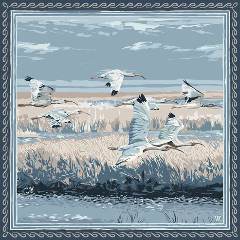 Light Blue Marsh Flyer Silk Scarf