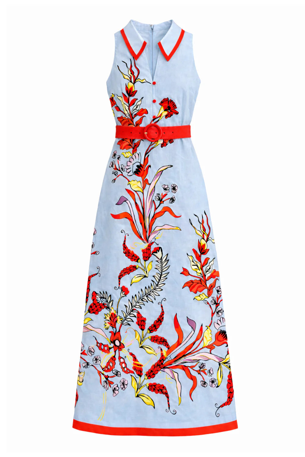 JILL SEASCAPE FLORAL MIDI DRESS