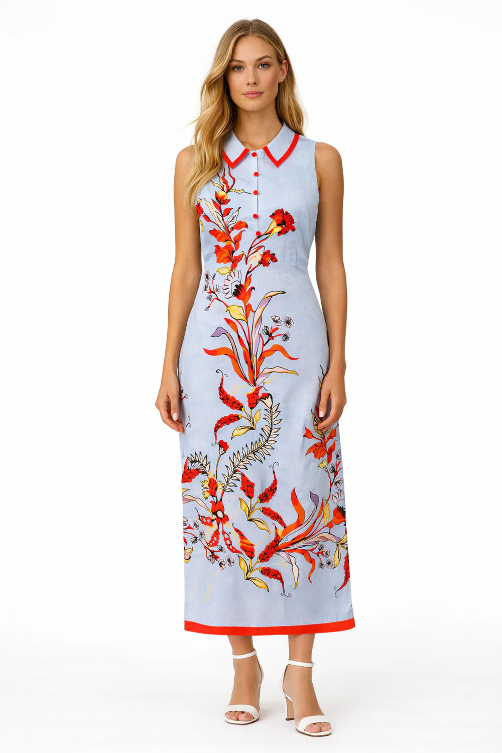 JILL SEASCAPE FLORAL MIDI DRESS