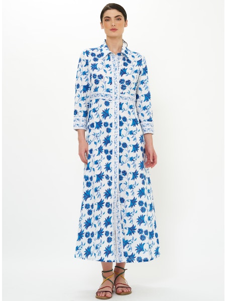 Shirt Dress Maxi Marion Blue