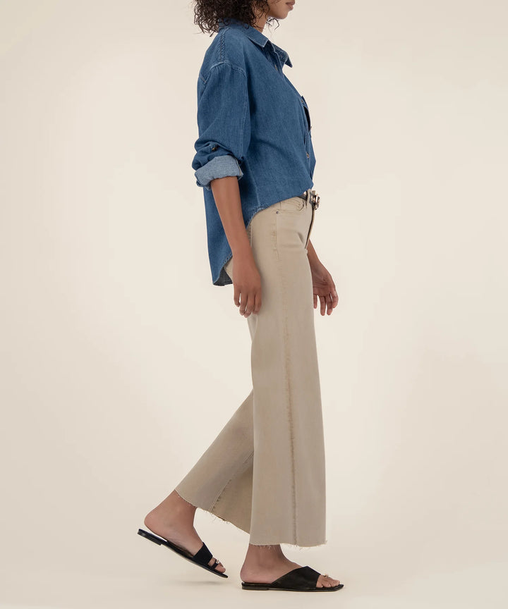 Meg High Rise Wide Leg - Biscuit