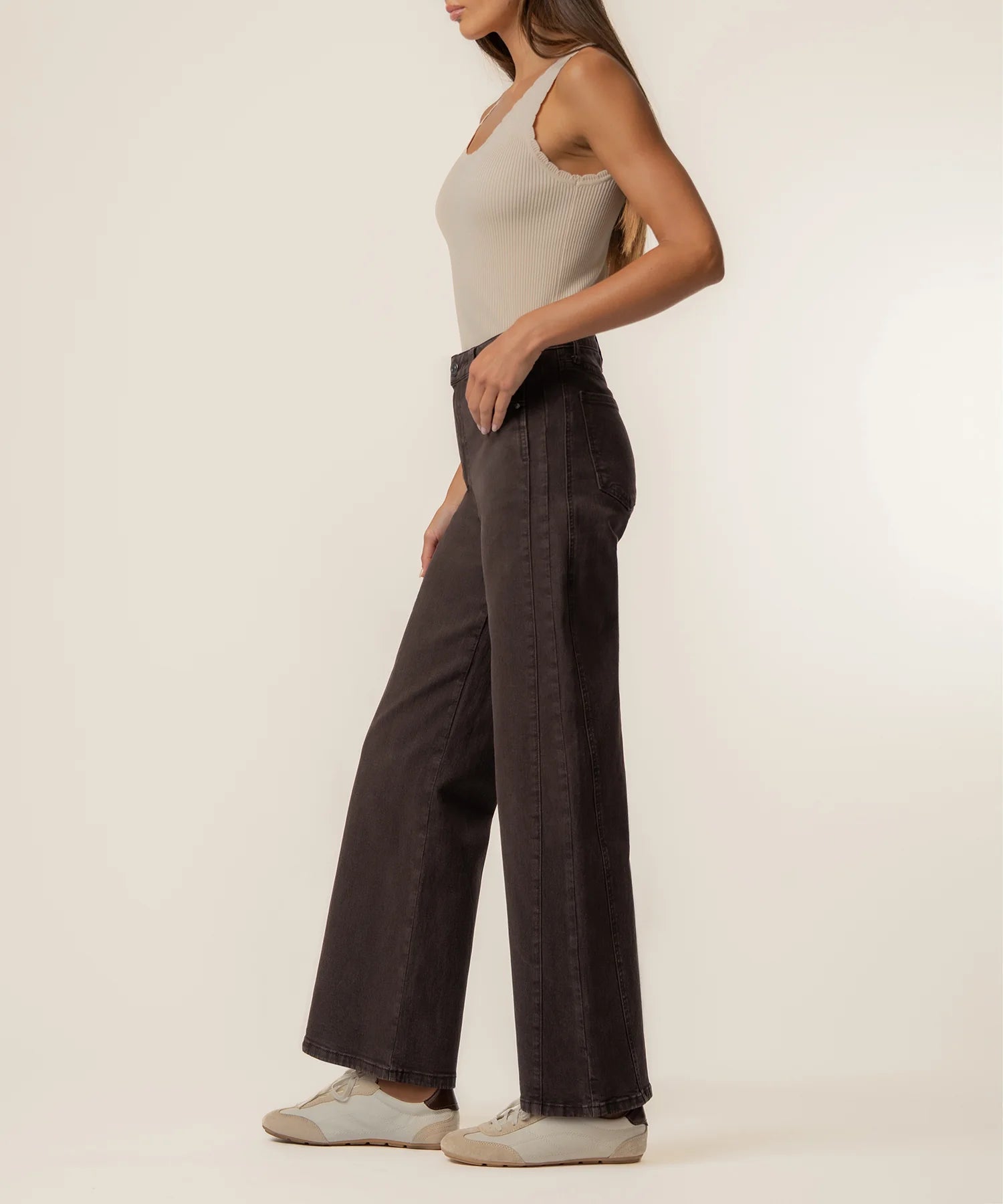 Meg High Rise Wide Leg in Chocolate