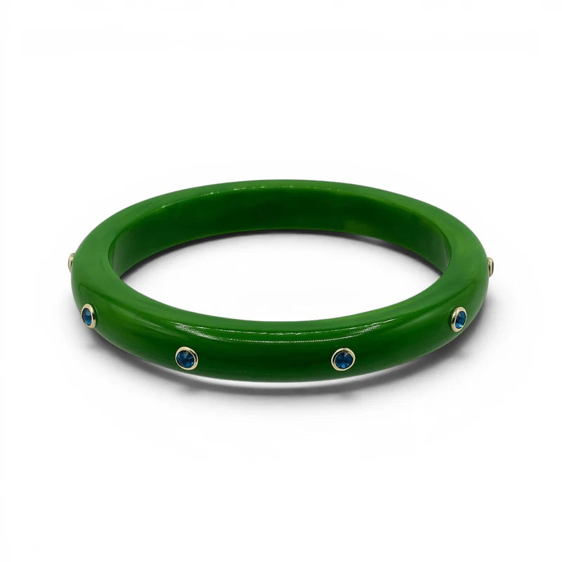 Green Studded Resin Bangle
