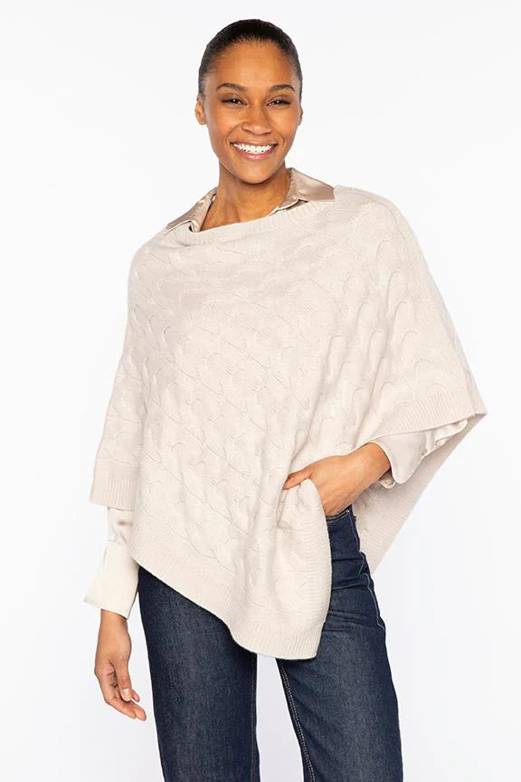 LUXE CABLE PONCHO - OAT