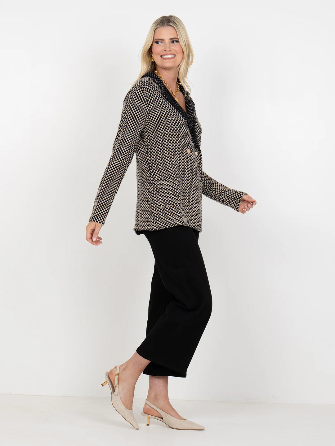 Sloane Sweater Blazer - Mightnight Vanilla