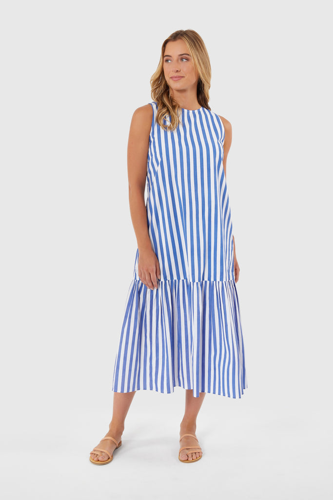 Ella Dress Blue Stripes