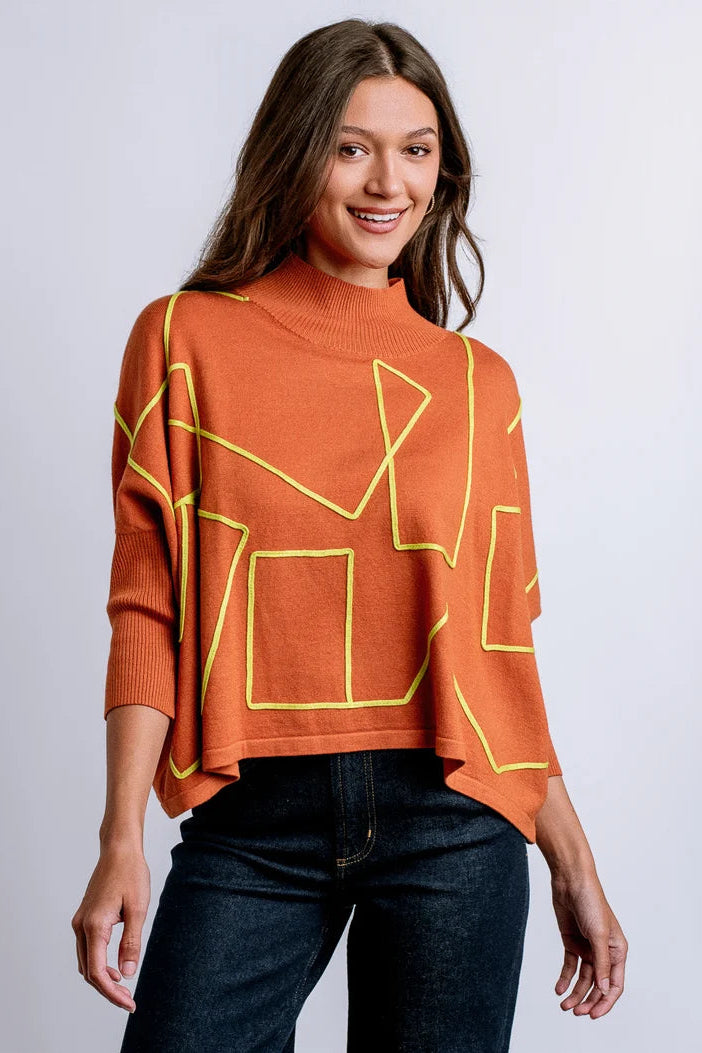 Aja 'Ortho' Top - Rust & Lime