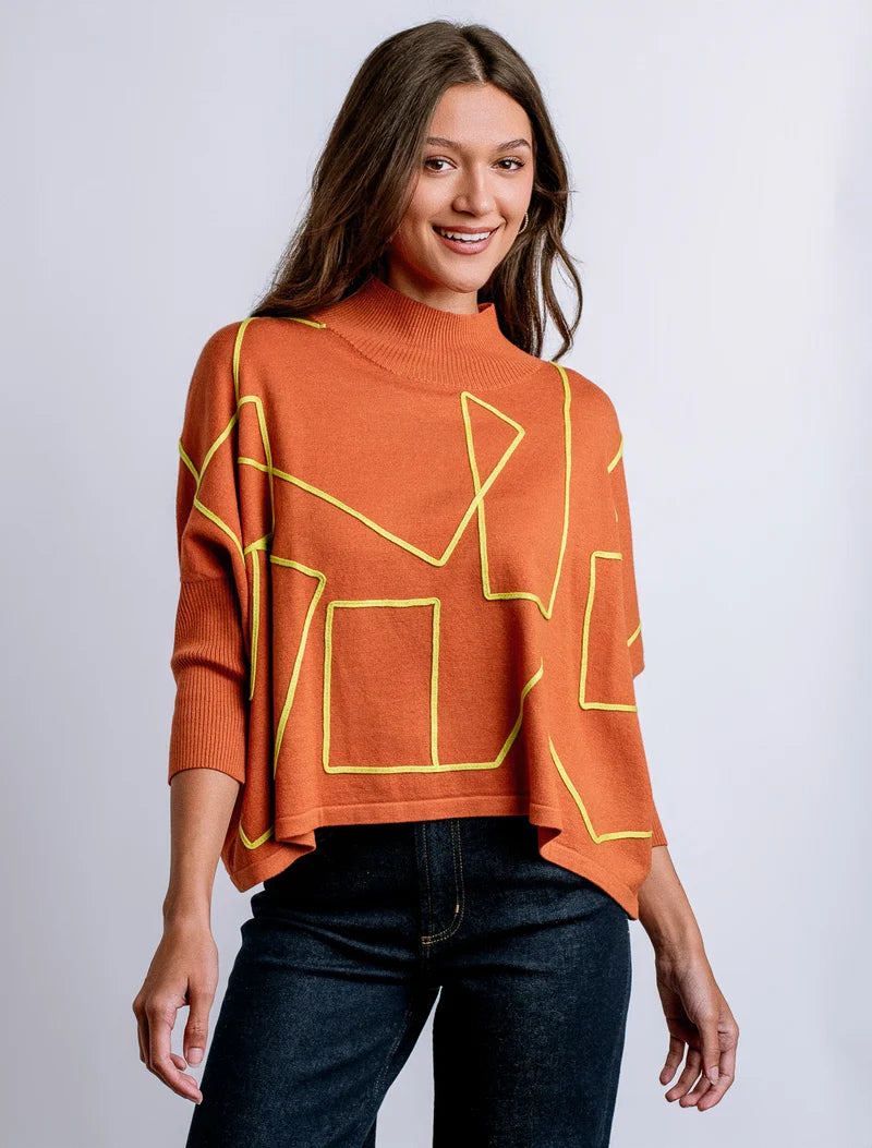 Aja 'Ortho' Top - Rust & Lime