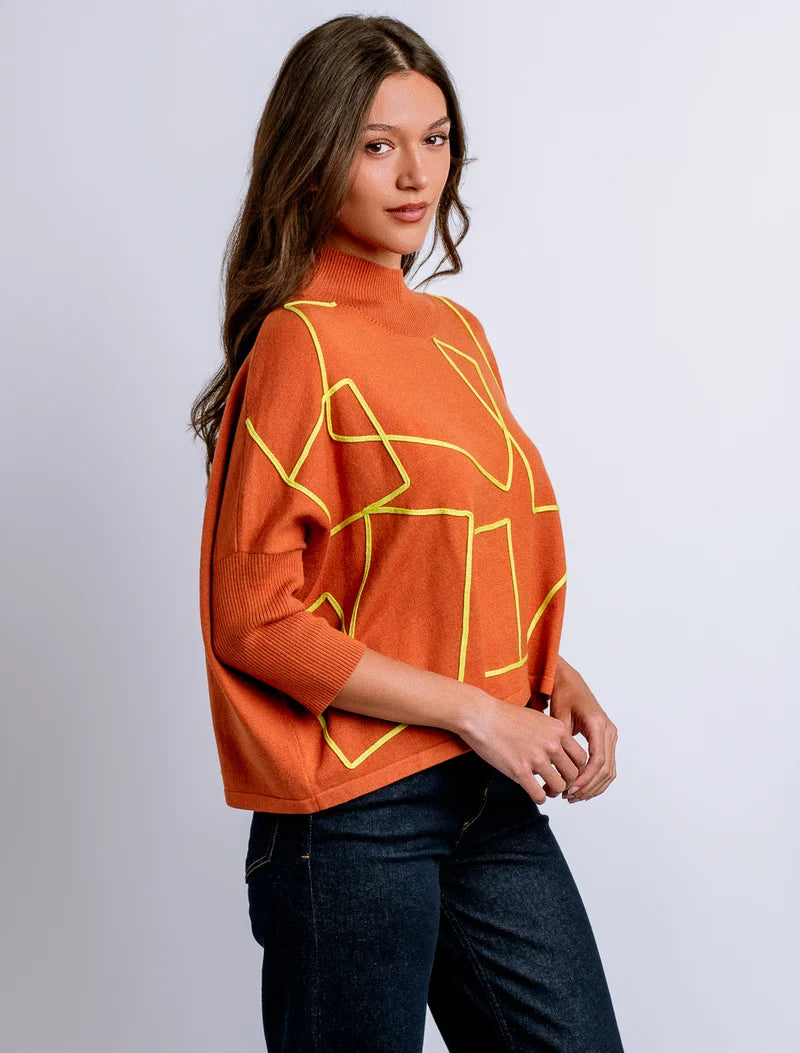Aja 'Ortho' Top - Rust & Lime