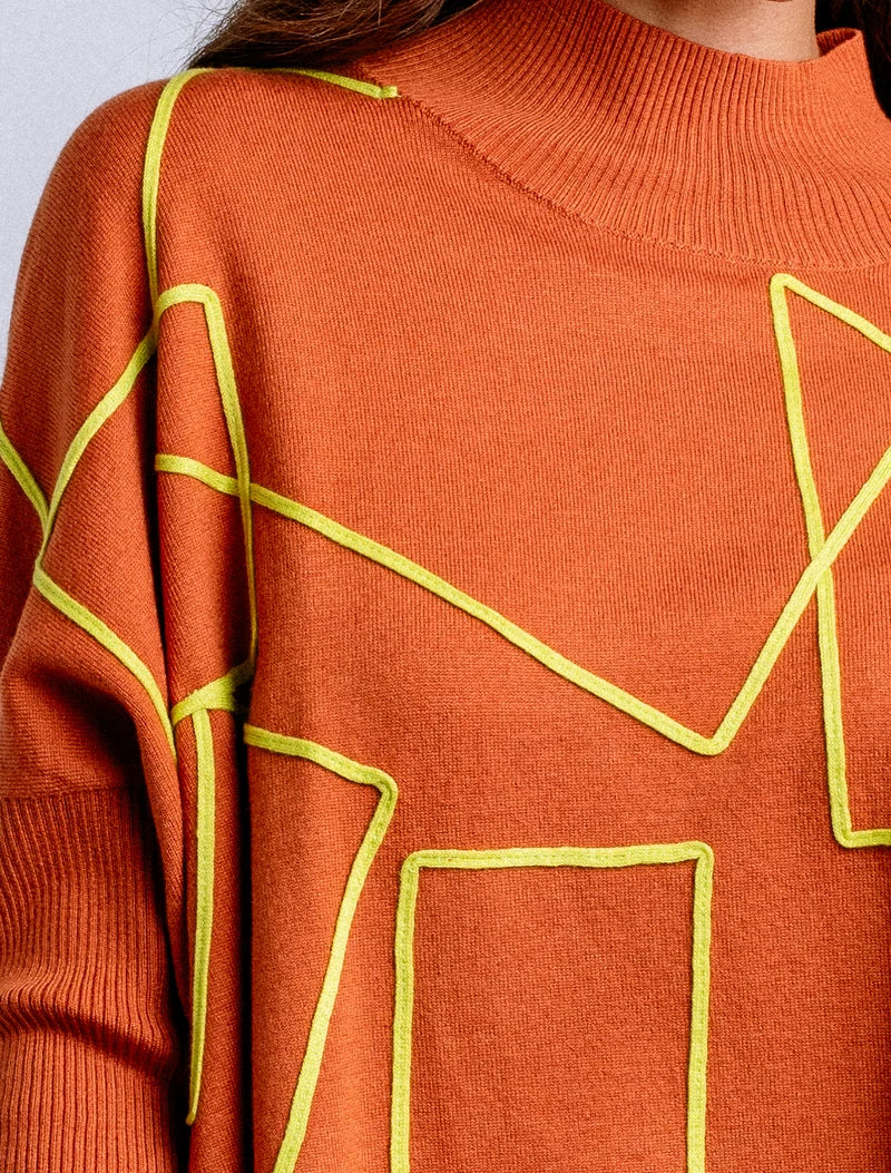 Aja 'Ortho' Top - Rust & Lime