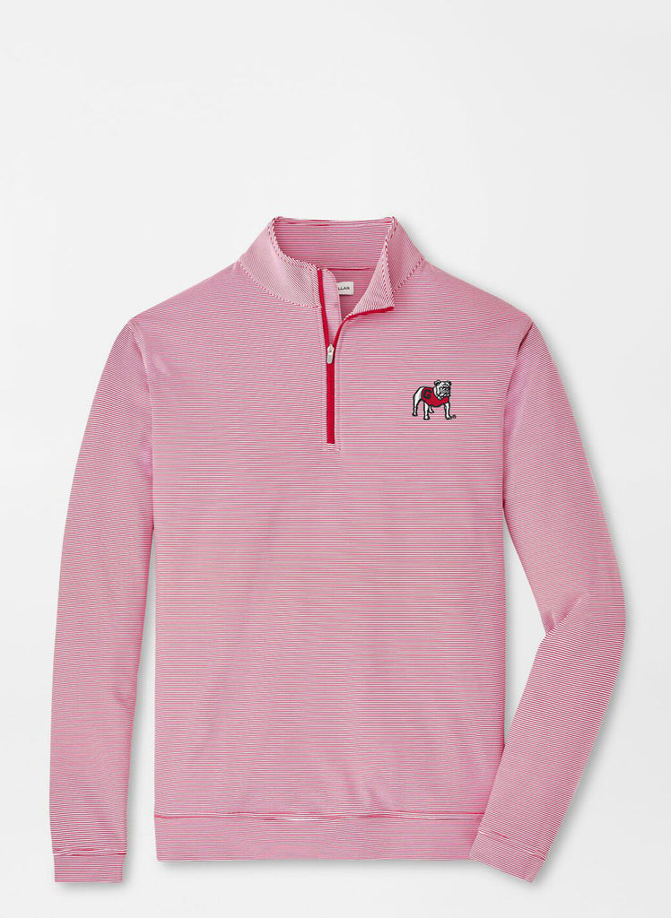 Georgia Standing Bulldog Perth Mini-Stripe Performance Pullover