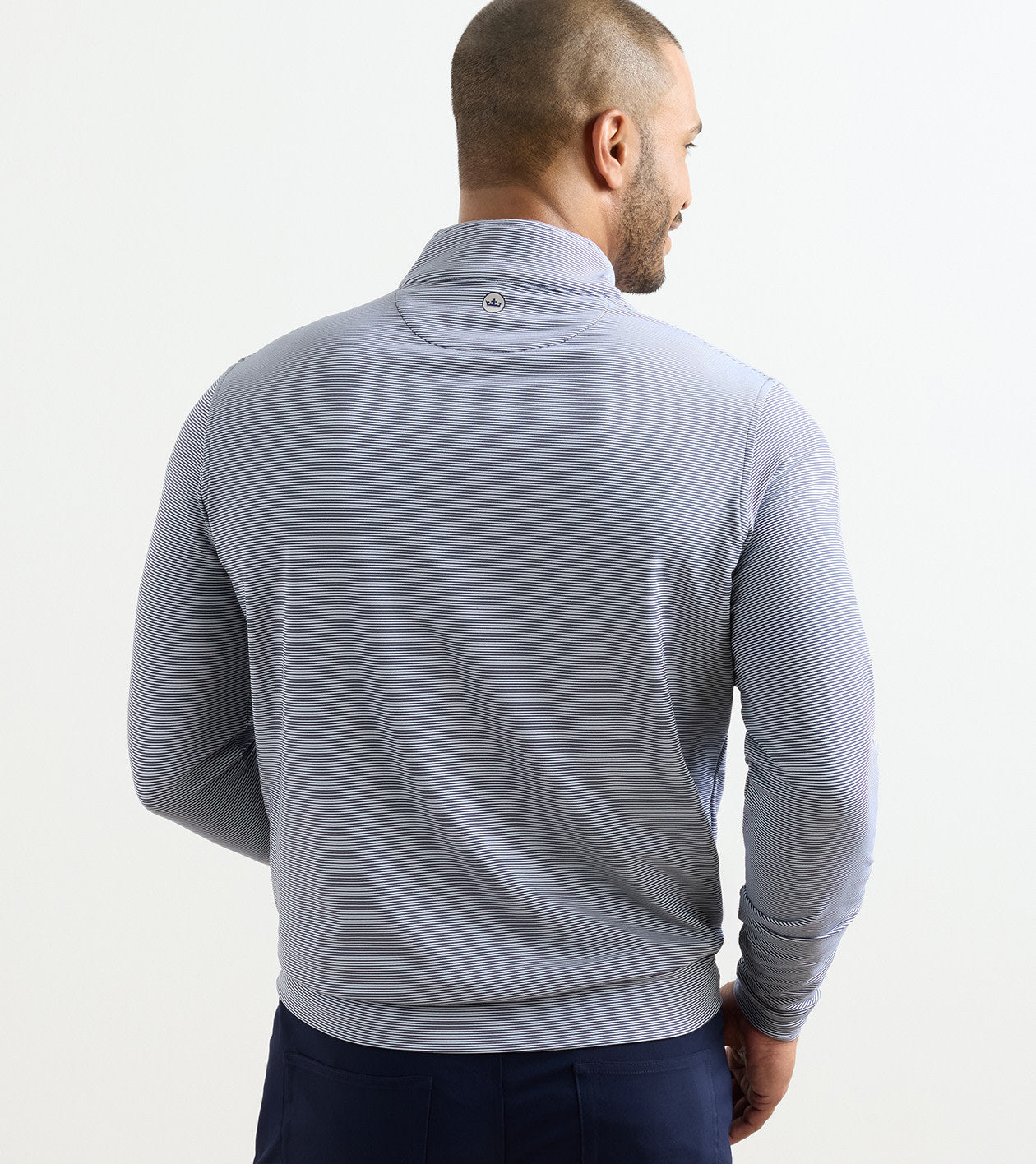 Perth Sugar Stripe 1/4 Zip-ME0EK40E-NAVY/WHITE