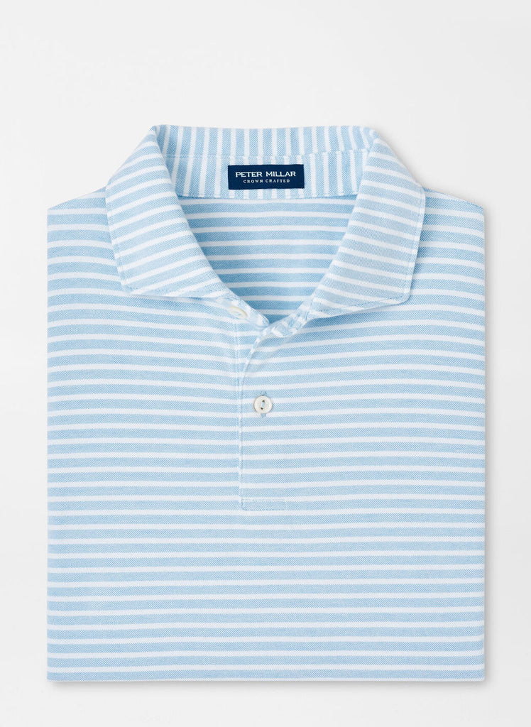 Albatross Cotton Blend Pique Polo Blue Frost