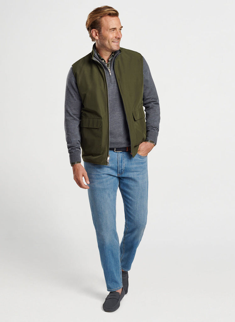 Brentwood Rev. Fleece Vest Dk Olive