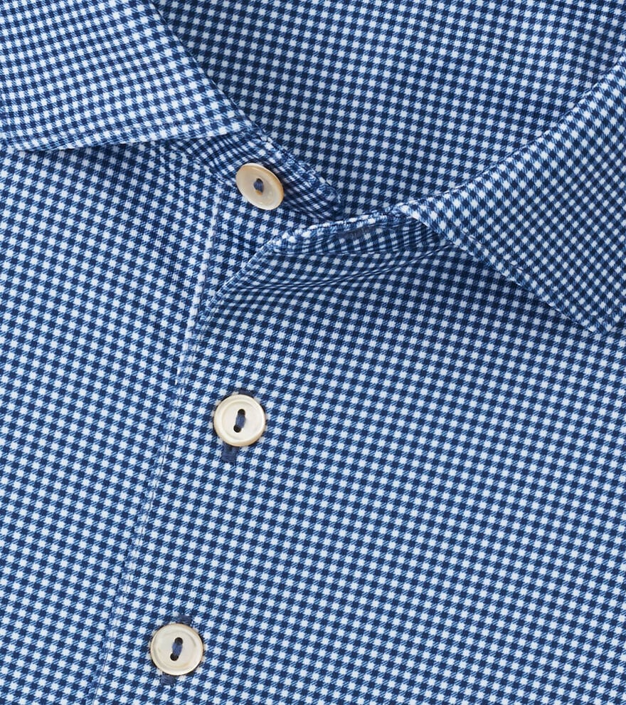 Gingham Polo-MF25EK15S-BLUE HAZE