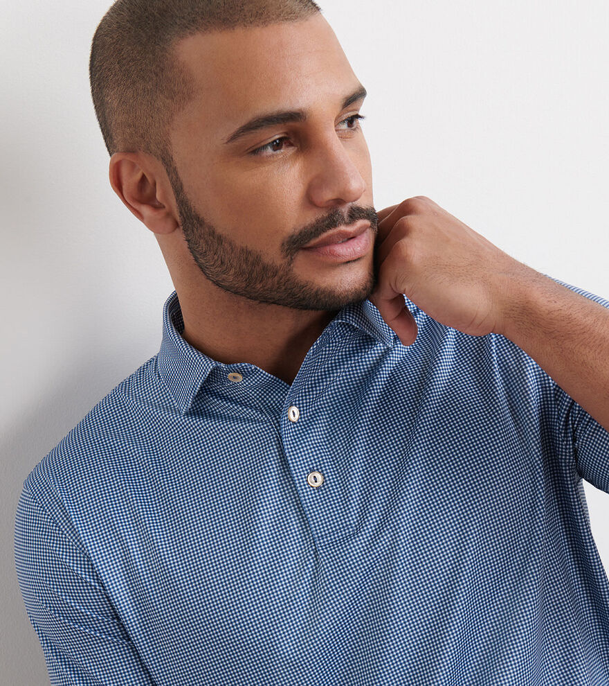 Gingham Polo-MF25EK15S-BLUE HAZE