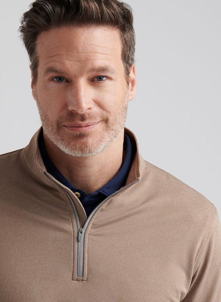 Perth Melange 1/4 Zip-MF25EK40B-POPLAR BROWN