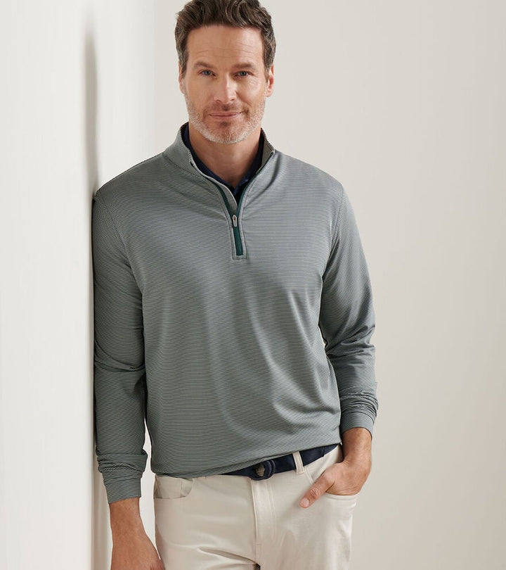 Sugar Stripe Perth 1/4 Zip-MF25EK40E-NORDIC PINE