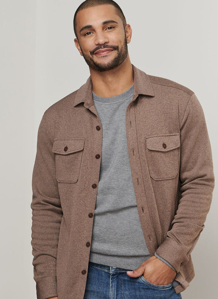 SWEATER FLEECE SHIRT JKT-MF25K62-POPLAR BROWN