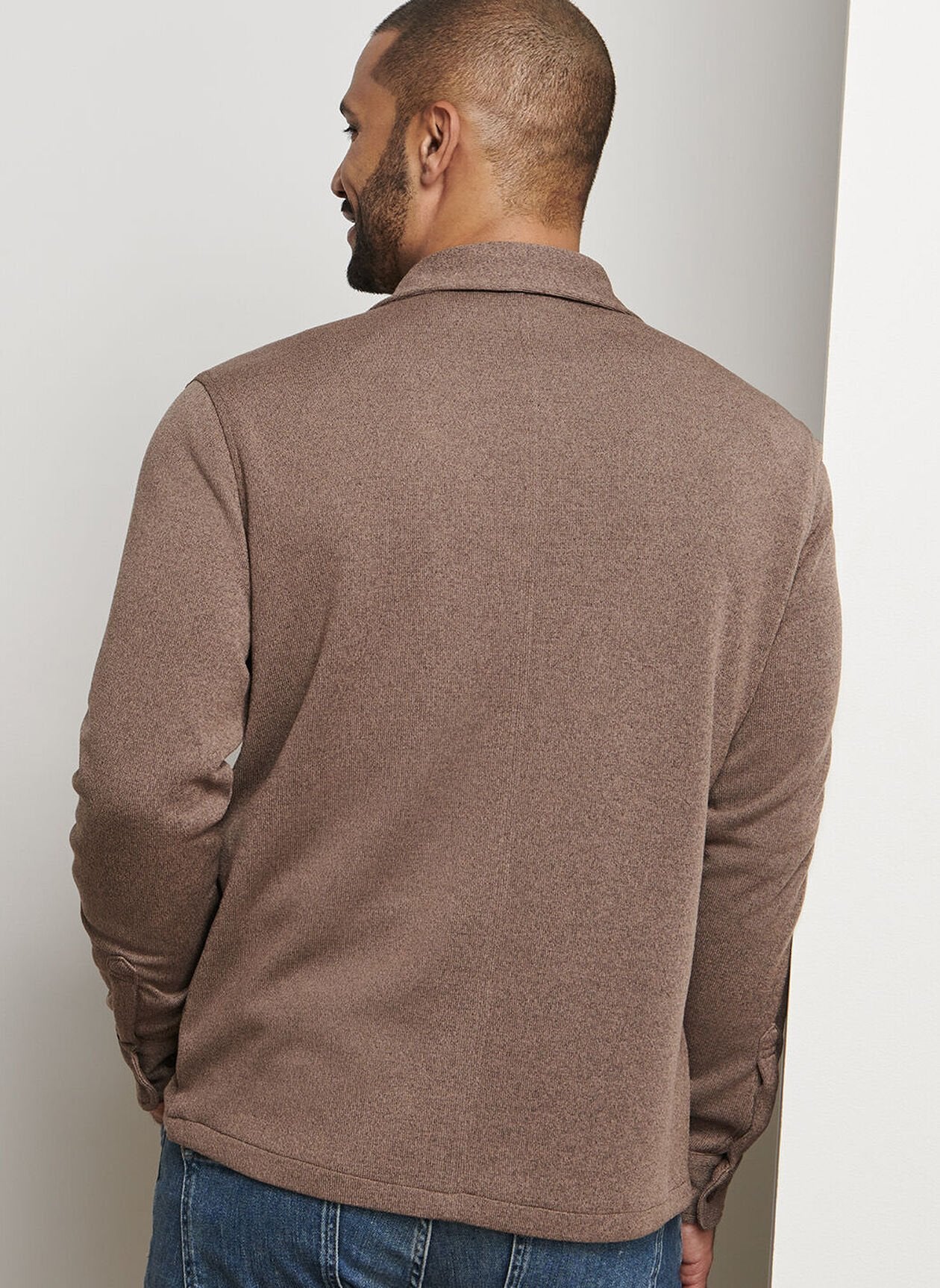 SWEATER FLEECE SHIRT JKT-MF25K62-POPLAR BROWN