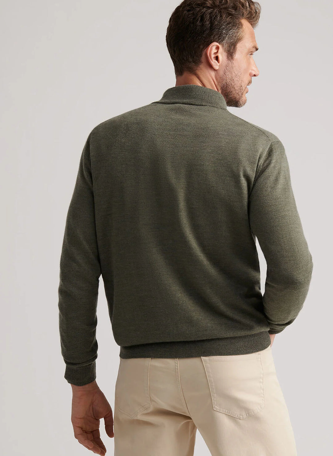 Autumn Crest Suede Trim Quarter-Zip-Basil