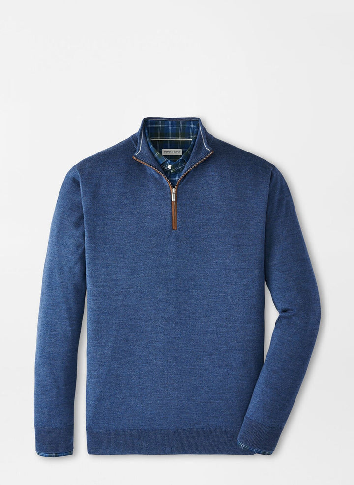 Autumn Crest Suede Trim Quarter-Zip-Blue Haze