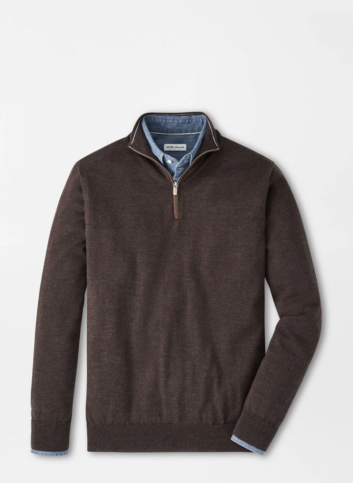 Autumn Crest Suede Trim Quarter-Zip-French Press