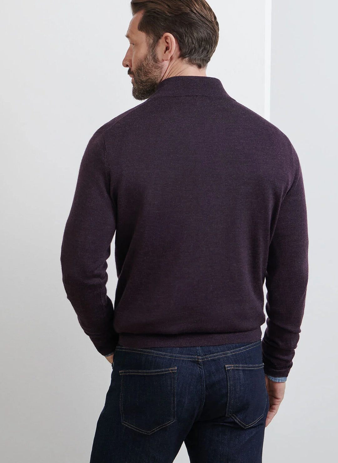 Autumn Crest Suede Trim Quarter-Zip-Midnight Grape