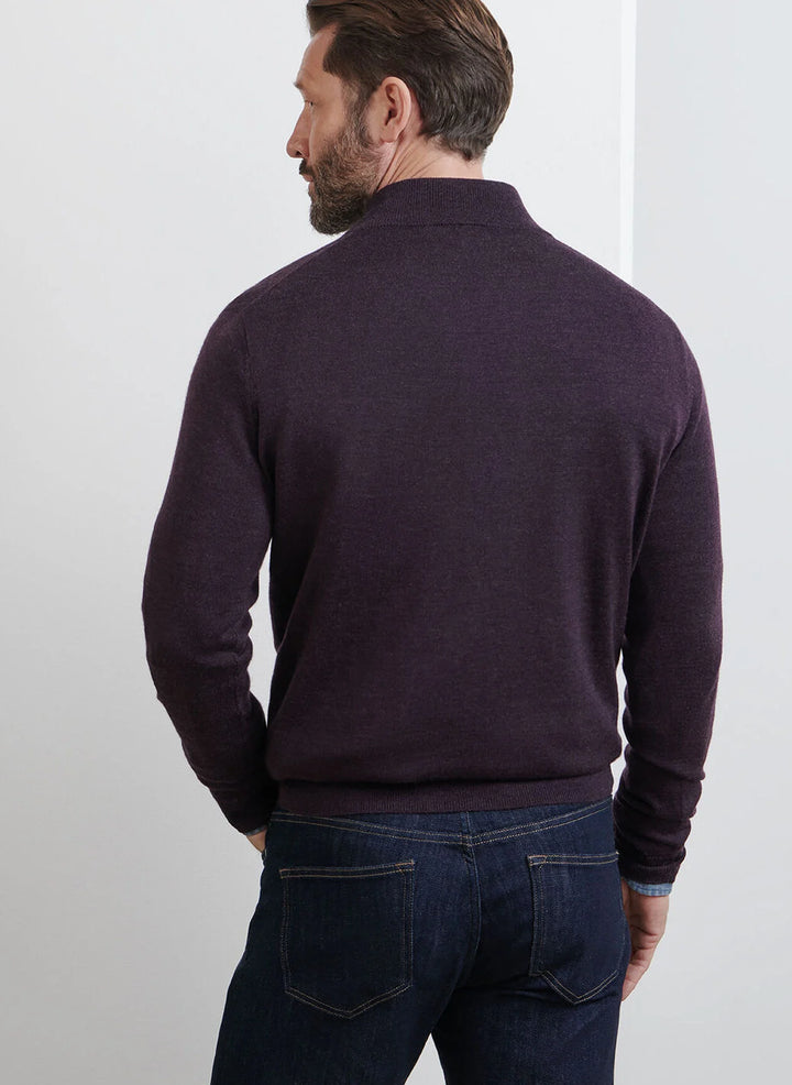 Autumn Crest Suede Trim Quarter-Zip-Midnight Grape