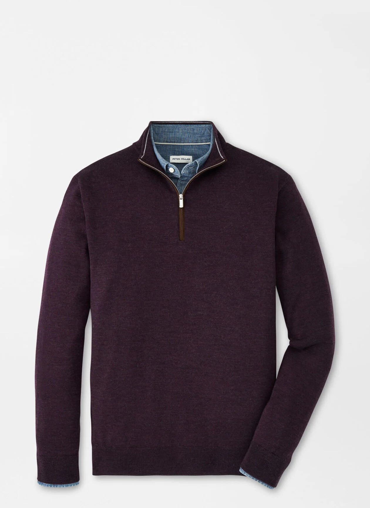Autumn Crest Suede Trim Quarter-Zip-Midnight Grape