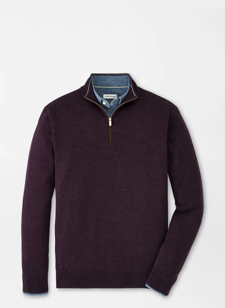 Autumn Crest Suede Trim Quarter-Zip-Midnight Grape