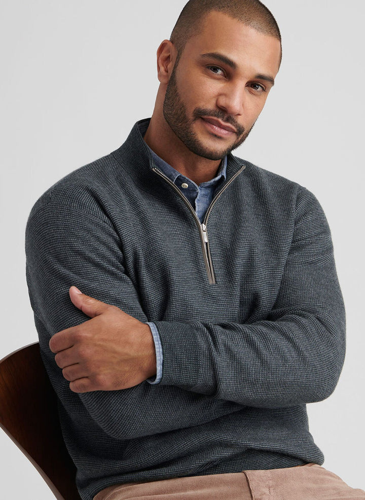 West Quarter-Zip Sweater-Deep Verdant