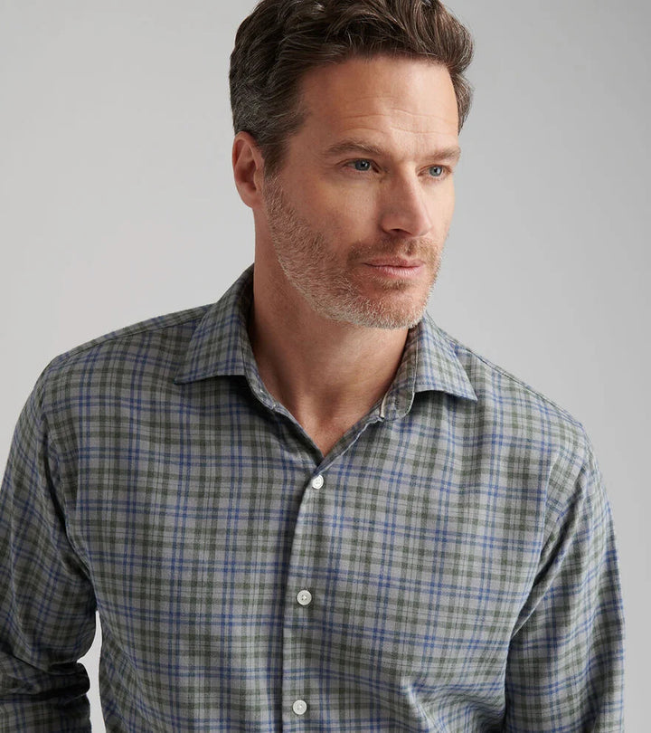 Bar Harbor Perf Flannel Shirt-MF25W62LTS-B.GREY