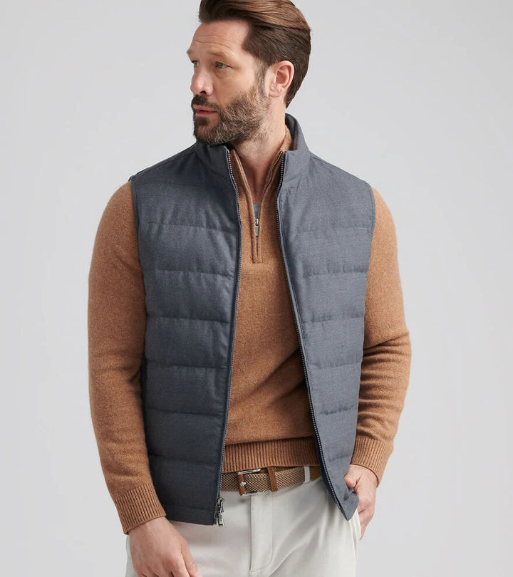 Davos Flannel Vest-MF25Z40-Charcoal