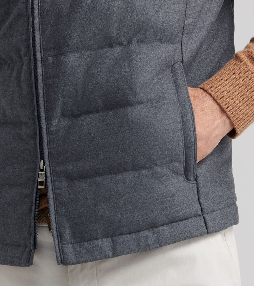 Davos Flannel Vest-MF25Z40-Charcoal
