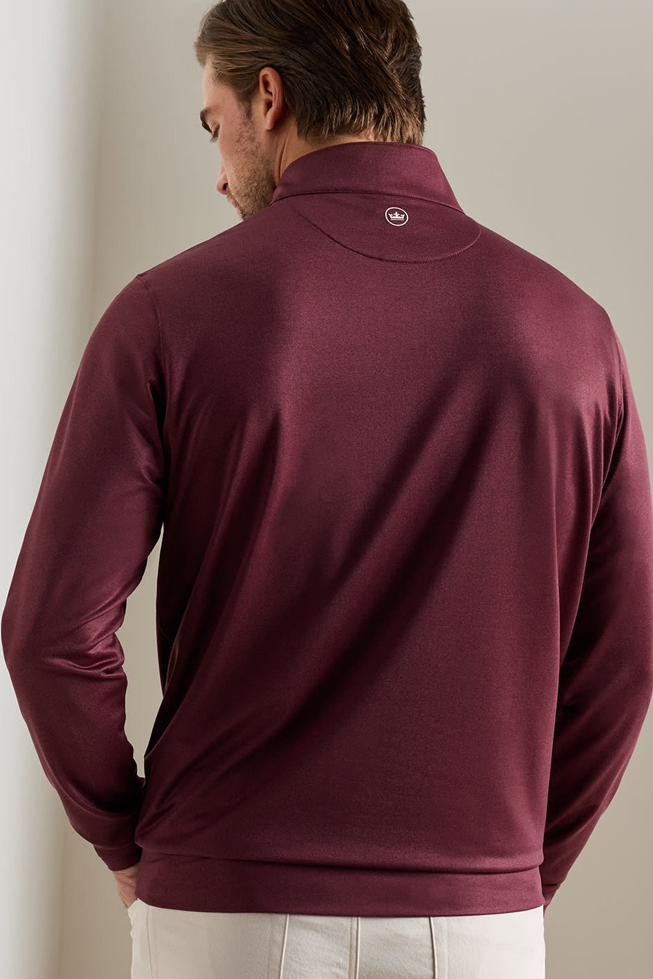 Perth Herringbone 1/4 Zip-MF26EK40D-Bordeaux