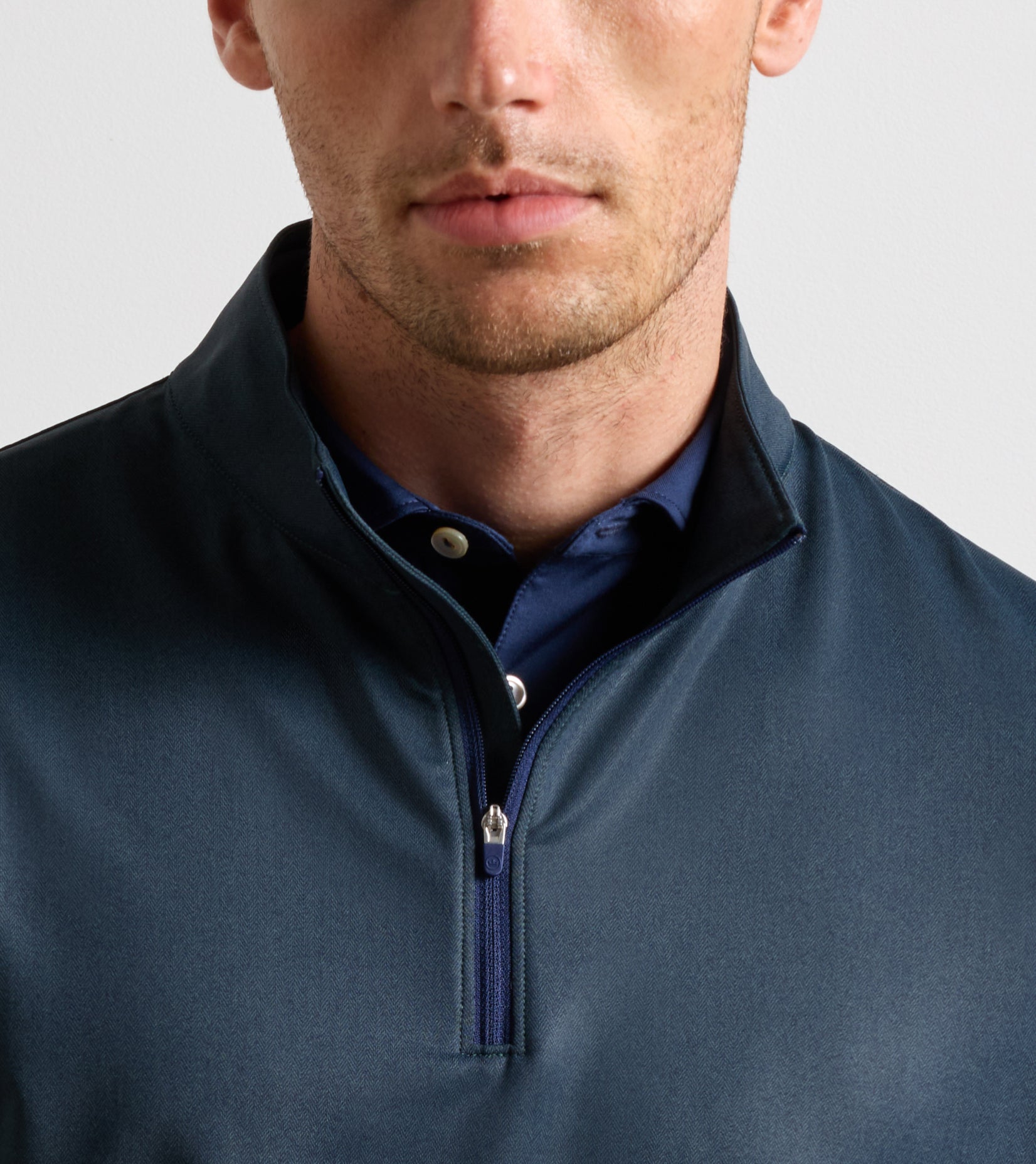 HERRINGBONE 1/4 ZIP-MF26EK40D-PNBRK