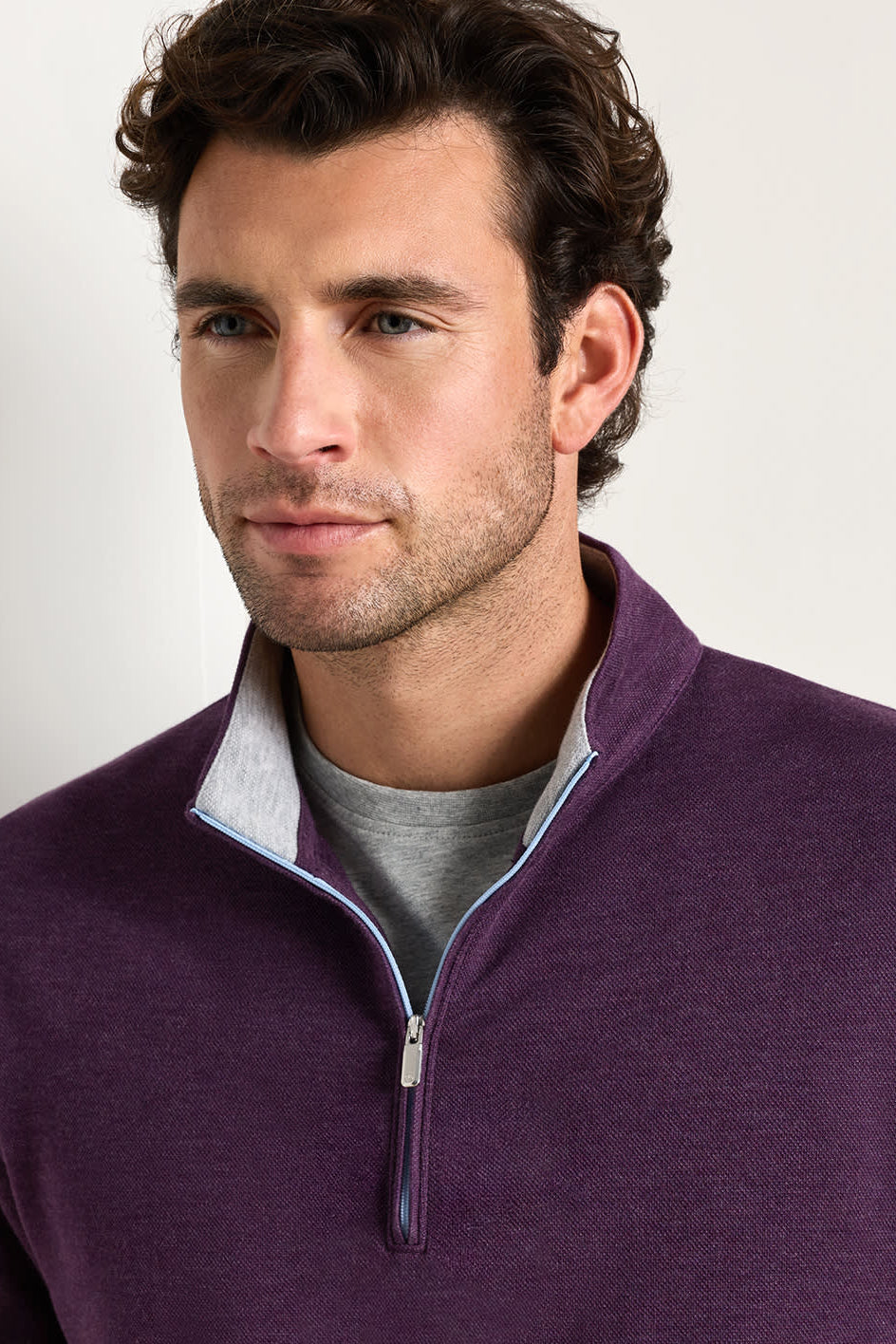 Crown Comfort Quarter-Zip Pullover-MF26K49-Grapeseed