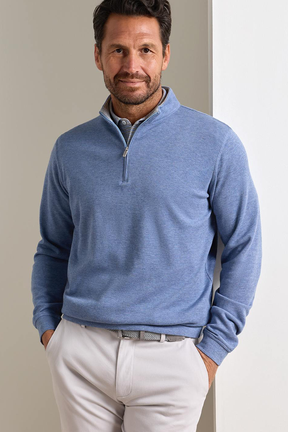 Crown Comfort Quarter-Zip Pullover-MF26K49-Summer Rain