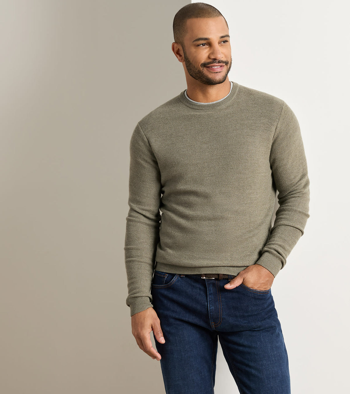 Autumn Crest Honeycomb Crewneck Sweater-FTG