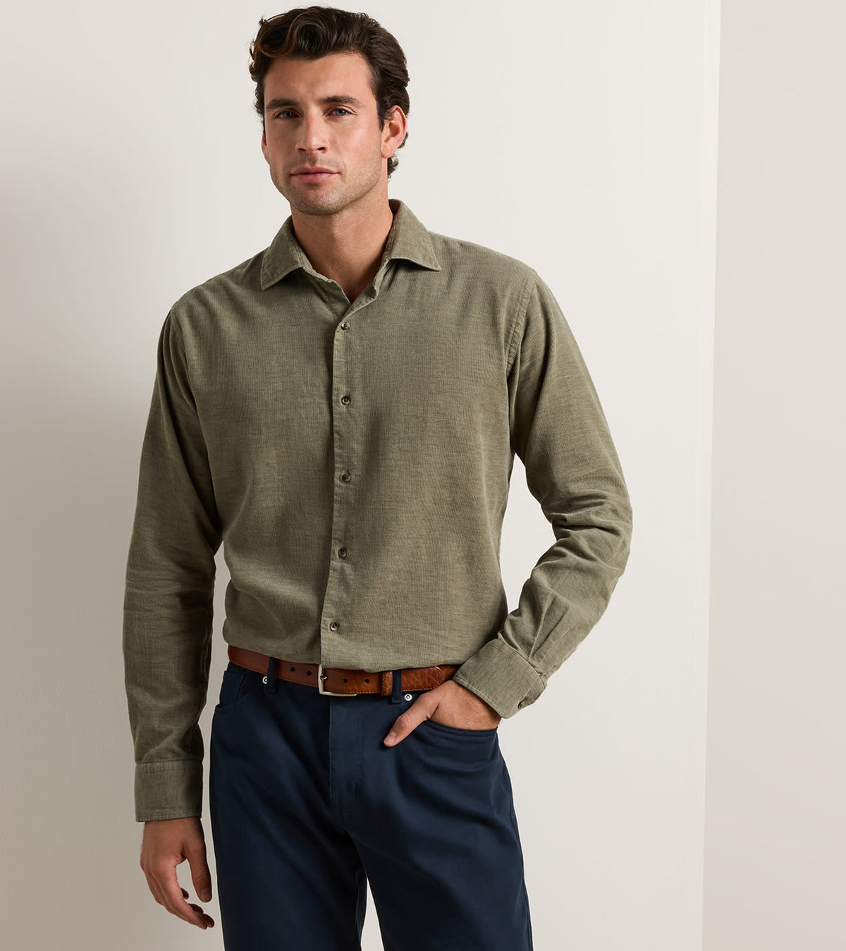 Aspen Cotton Cashmere Corduroy Sport Shirt-FTG